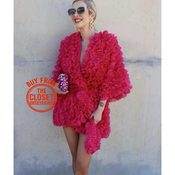 ZARA Blogger Fave Textured Coat with Self-Belt NWT 💗 - Picture 13 of 16